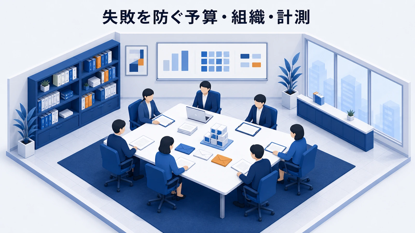 マーケティングの失敗を防ぐ予算・組織・計測の確認図