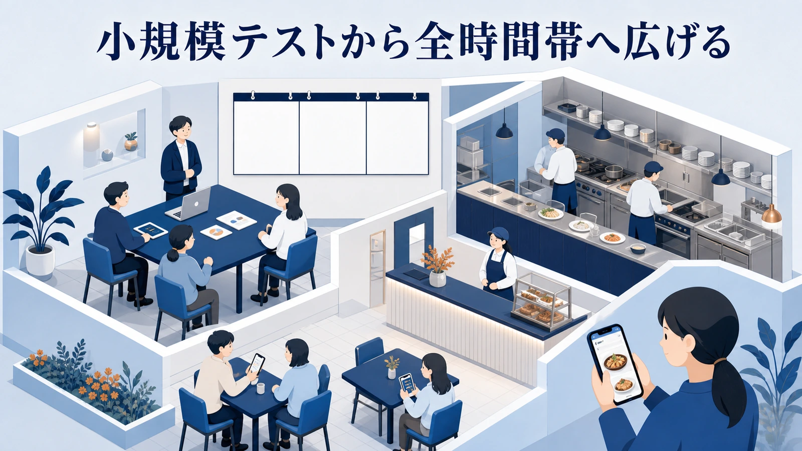 小規模テストから全時間帯へ広げる