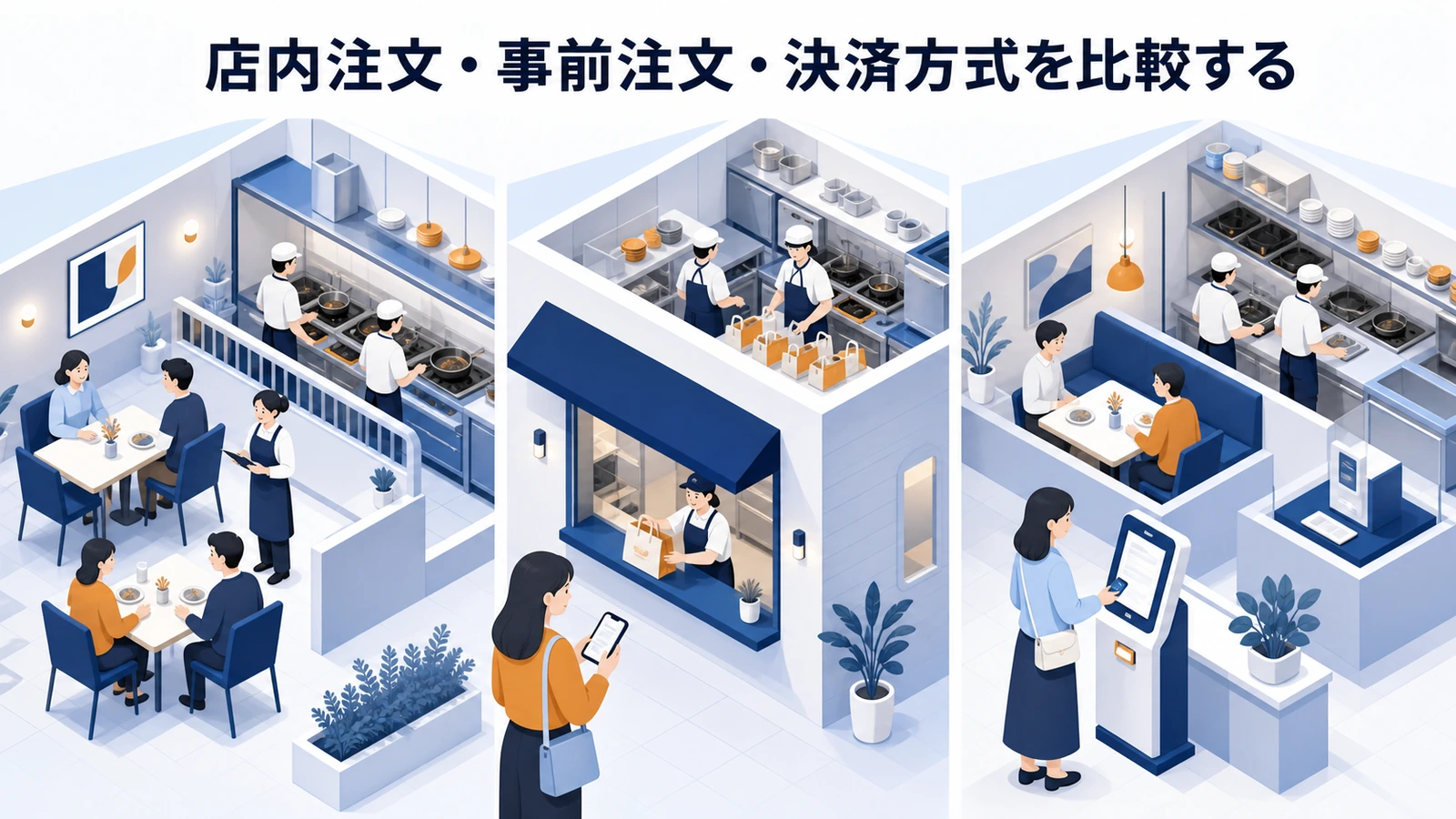 店内注文・事前注文・決済方式を比較する