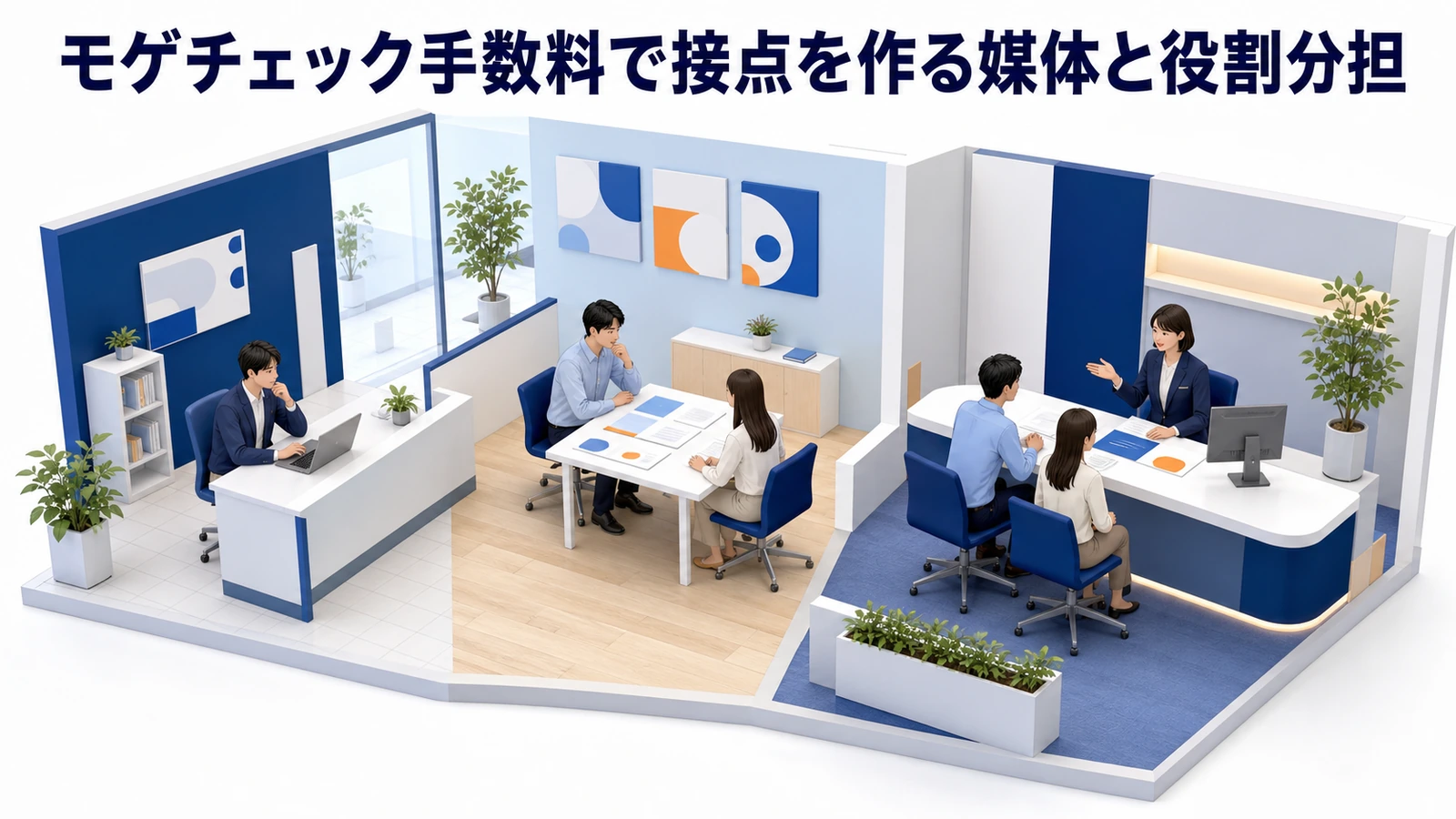 モゲチェック手数料で接点を作る媒体と役割分担