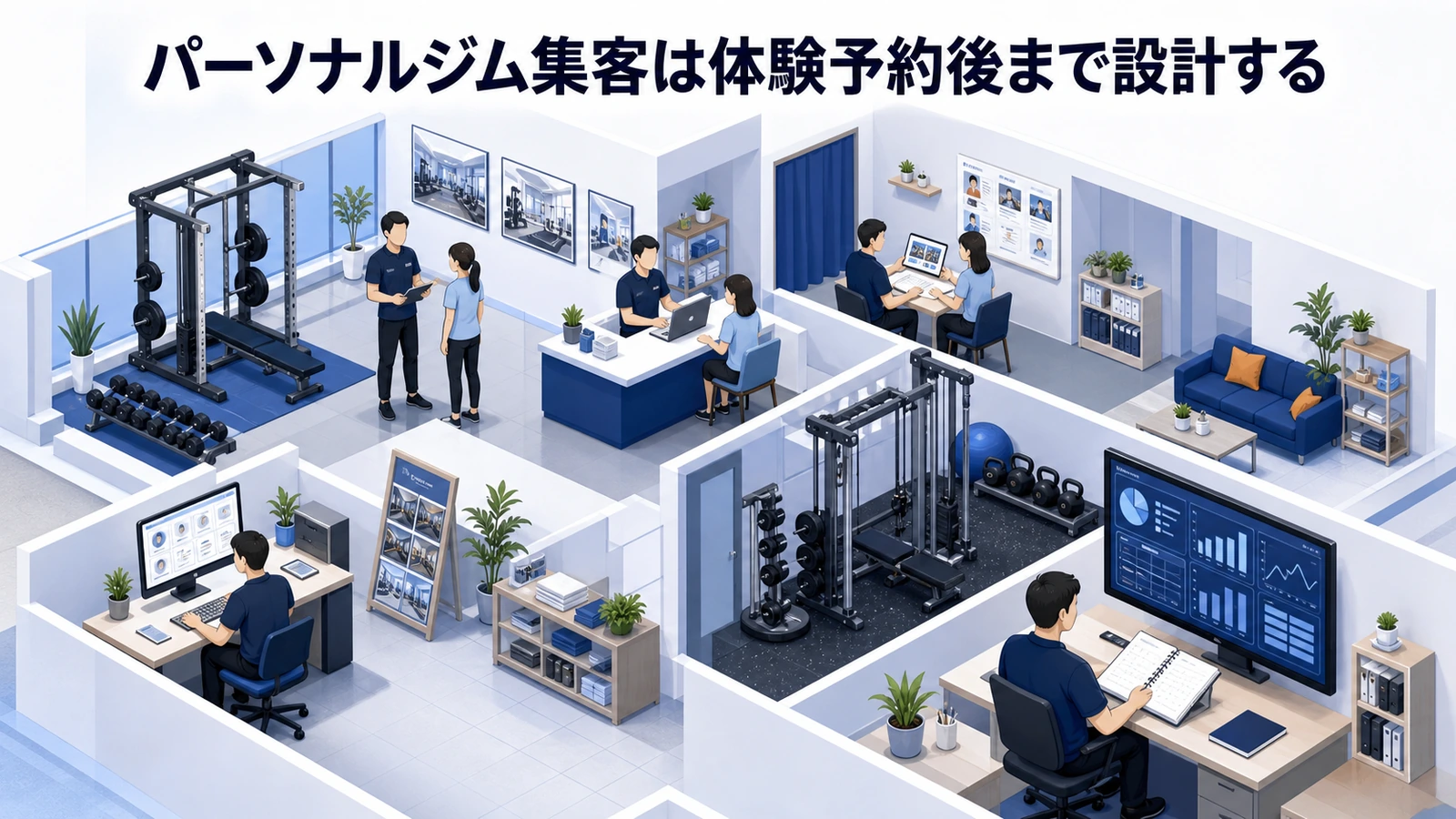パーソナルジム集客は体験予約後まで設計する