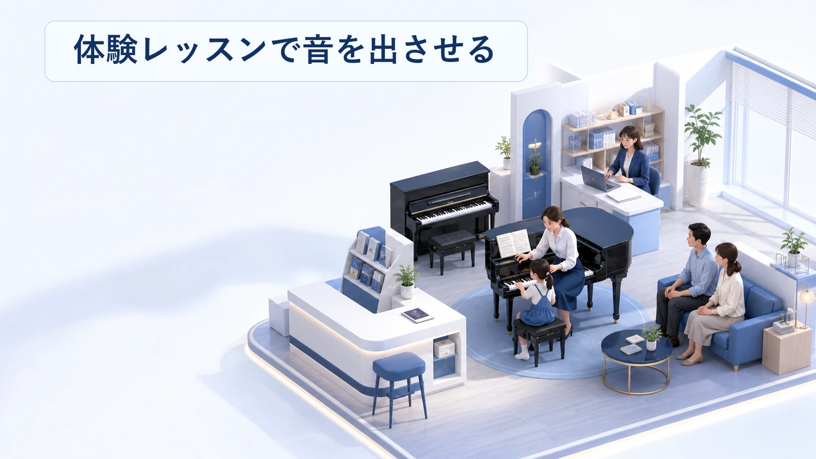 ピアノ教室の体験レッスンで音を出す体験を作る設計の図解