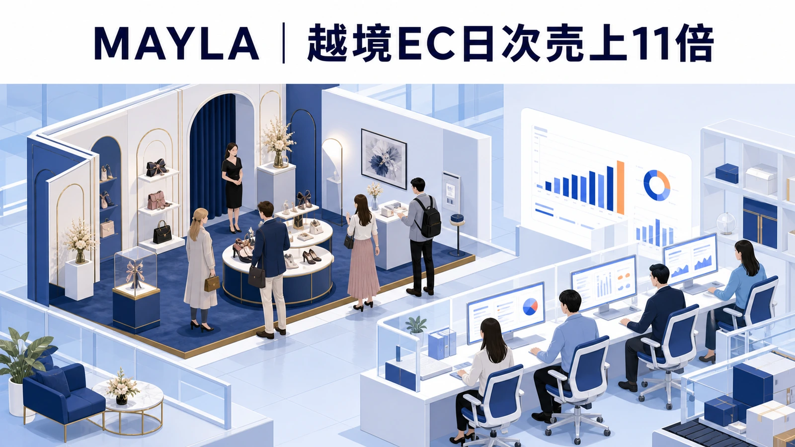 MAYLAの欧州ポップアップから越境EC売上が伸びた事例イメージ