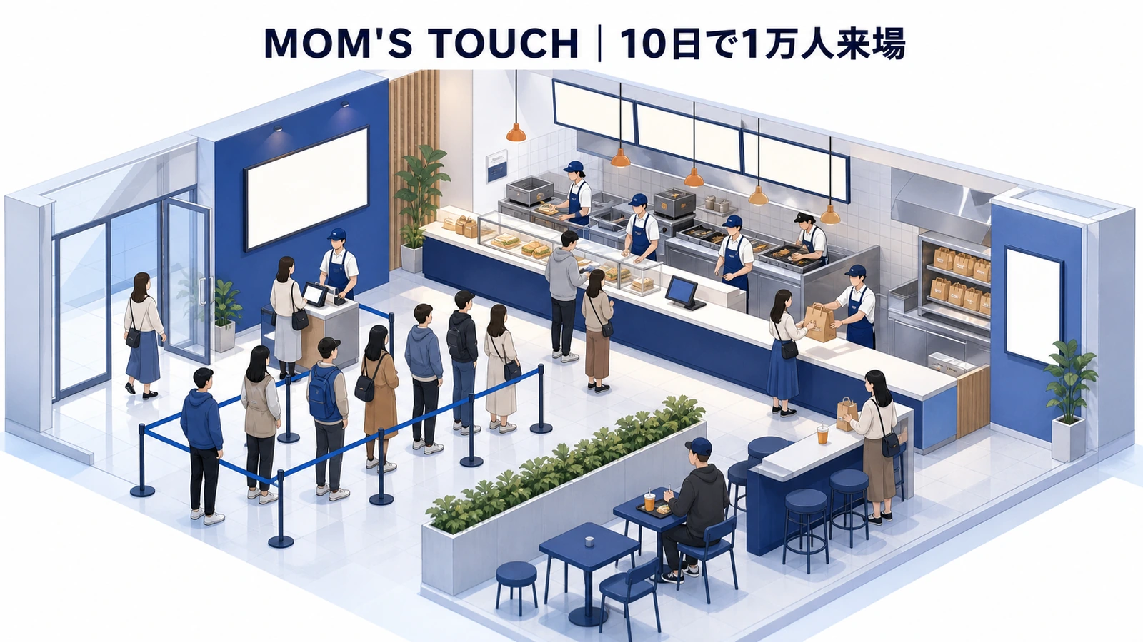 MOM'S TOUCHの飲食ポップアップに10日で1万人が来場した事例イメージ