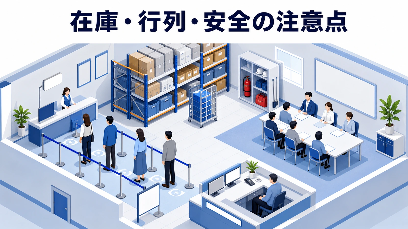 ポップアップストアの在庫・行列・安全対策を確認する図解