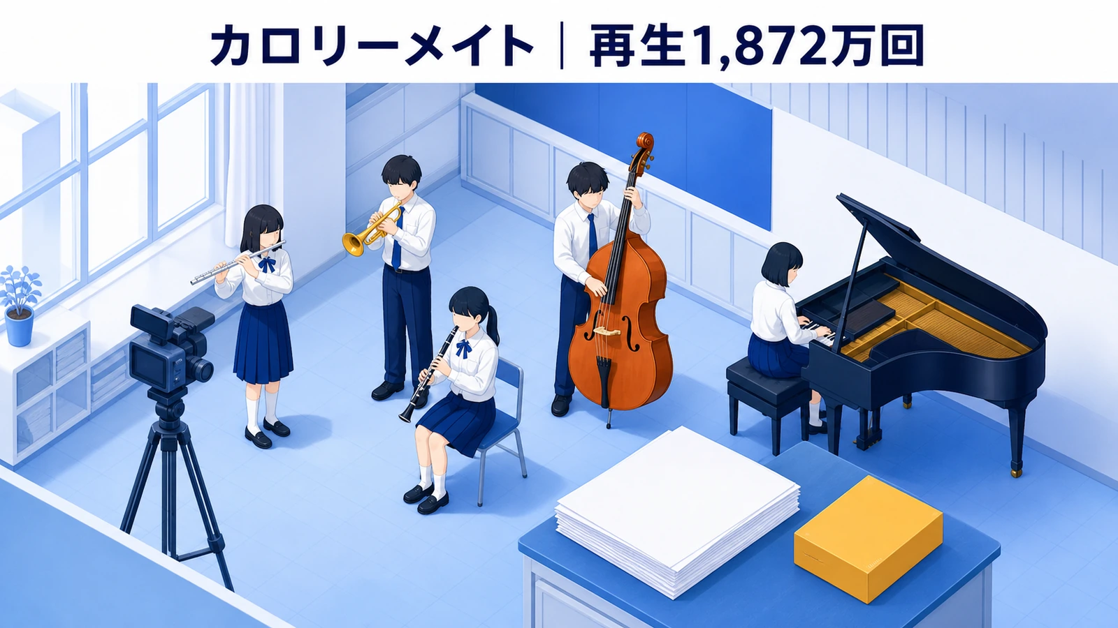 動画1872万回再生と楽譜15万9741ダウンロードを記録したカロリーメイトの事例