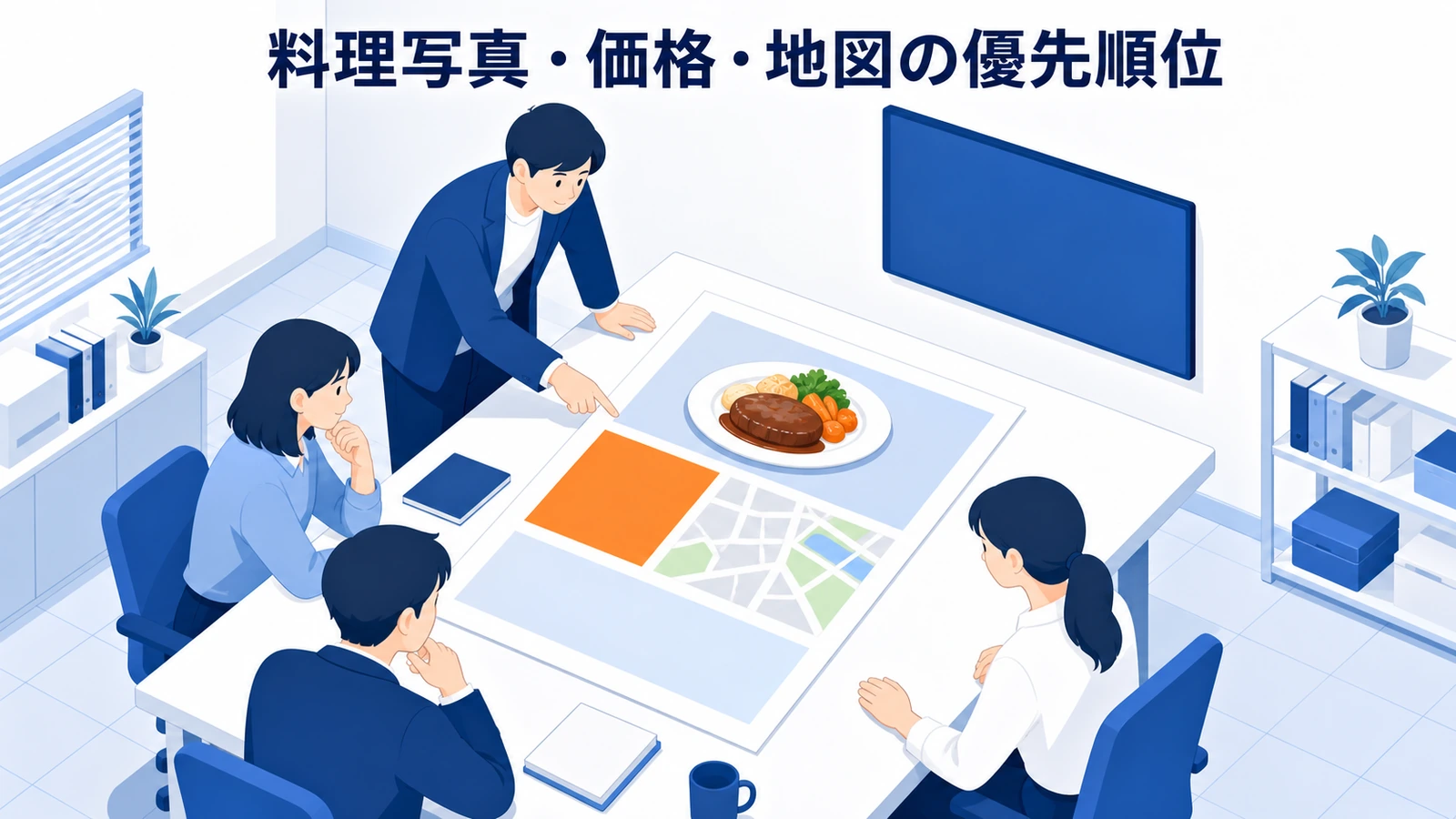 料理写真・価格・地図の優先順位