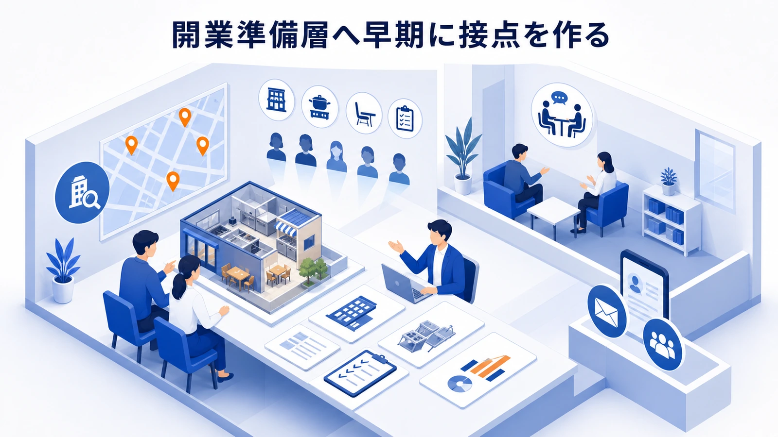 開業準備層へ早期に接点を作る
