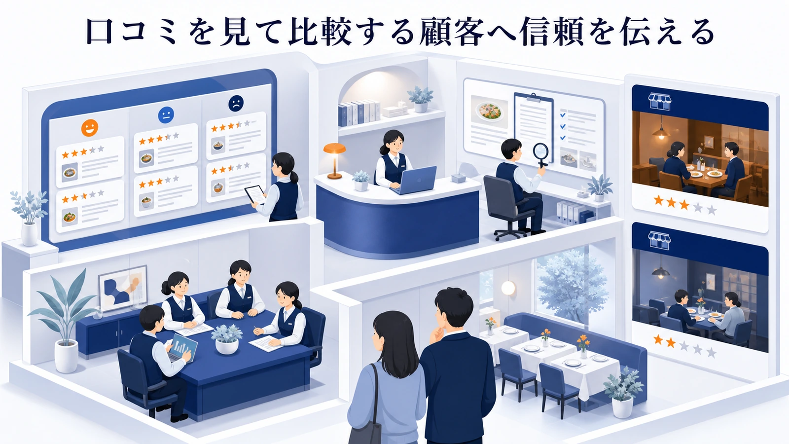 口コミを見て比較する顧客へ信頼を伝える