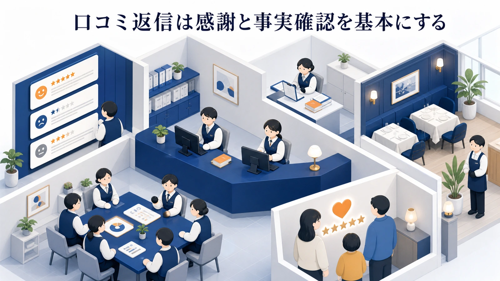 口コミ返信は感謝と事実確認を基本にする