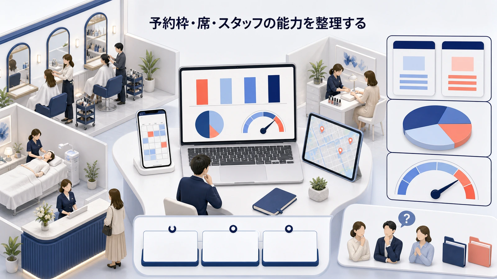 予約枠・席・スタッフの能力を整理する