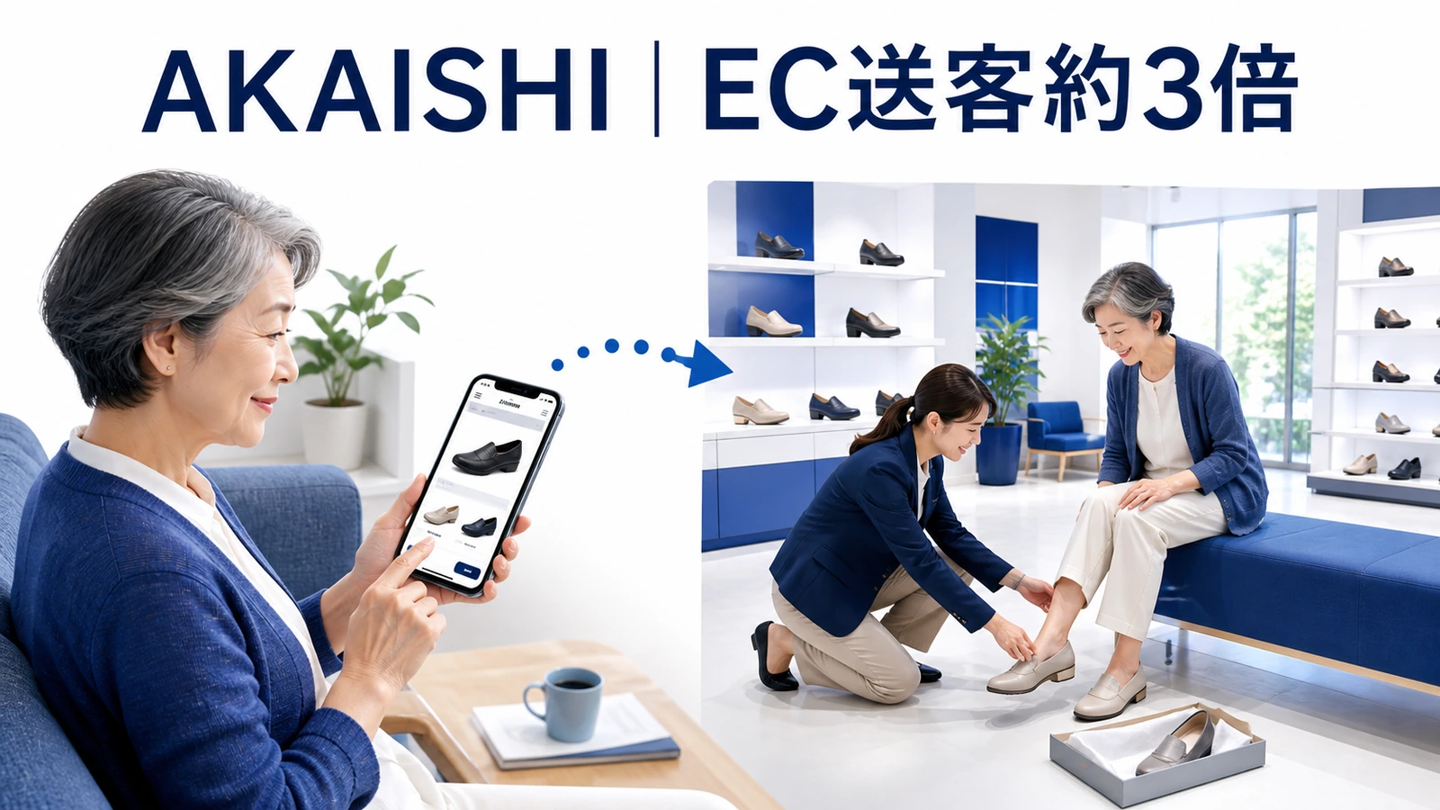 50代以上へのLINE配信でEC送客率をメールの約3倍にしたAKAISHIの事例