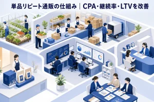 単品リピート通販の仕組み｜CPA・継続率・LTVを改善