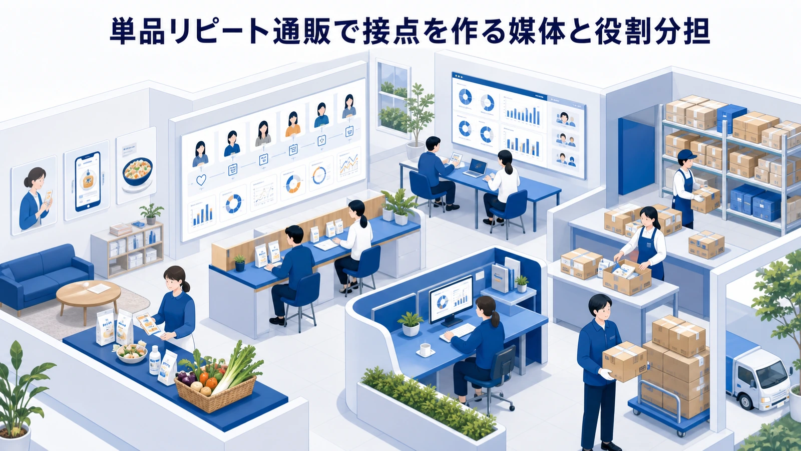 単品リピート通販で接点を作る媒体と役割分担