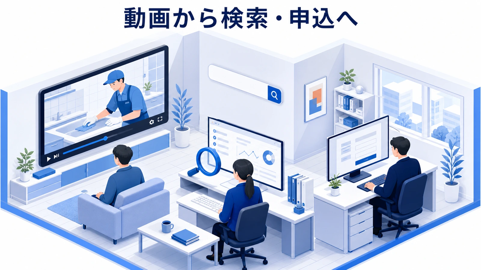 動画視聴から検索と申込へ進む宅配クリーニングの見込み客