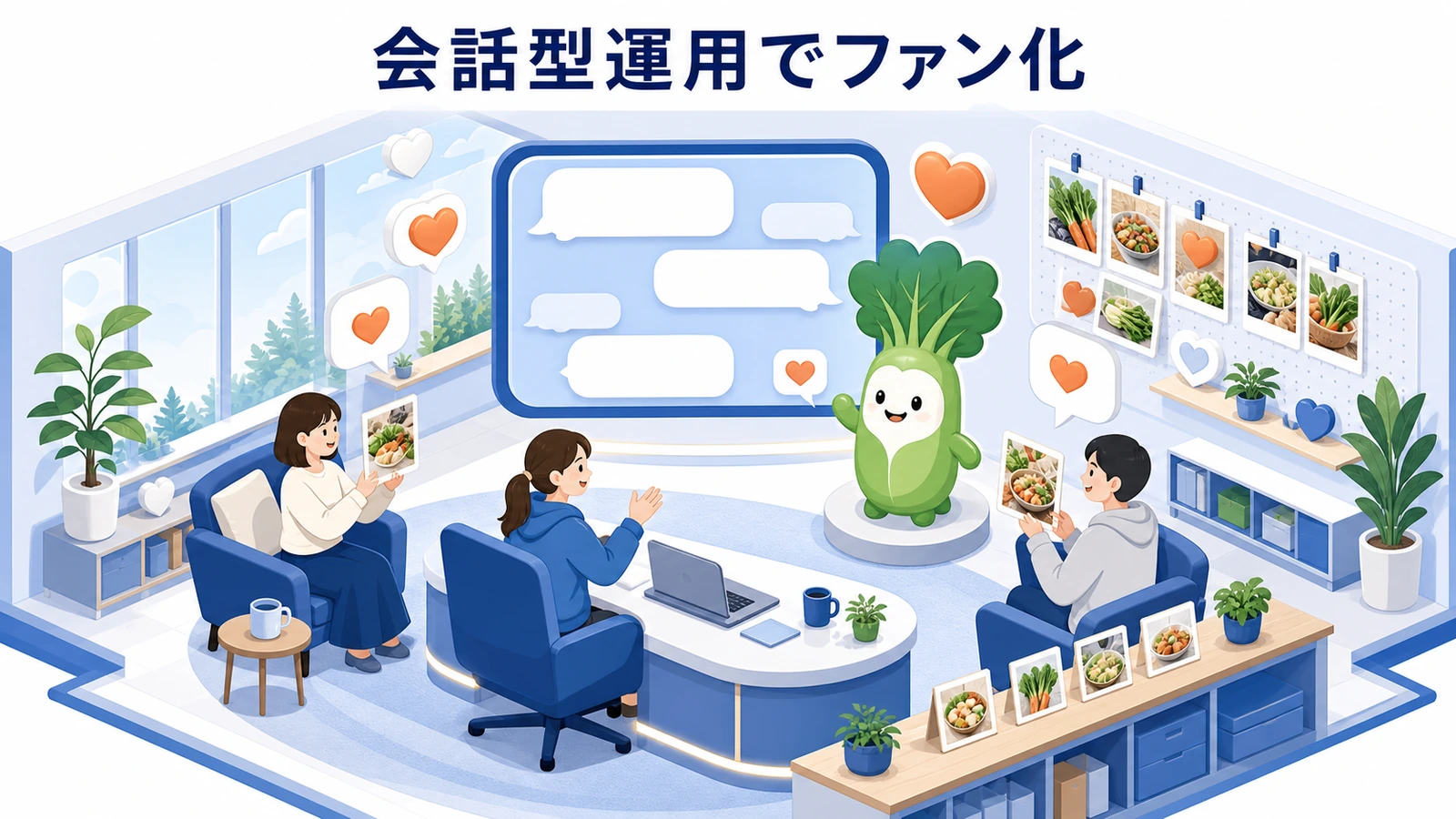公式キャラクターを介してSNS上でユーザーと会話する運用チーム