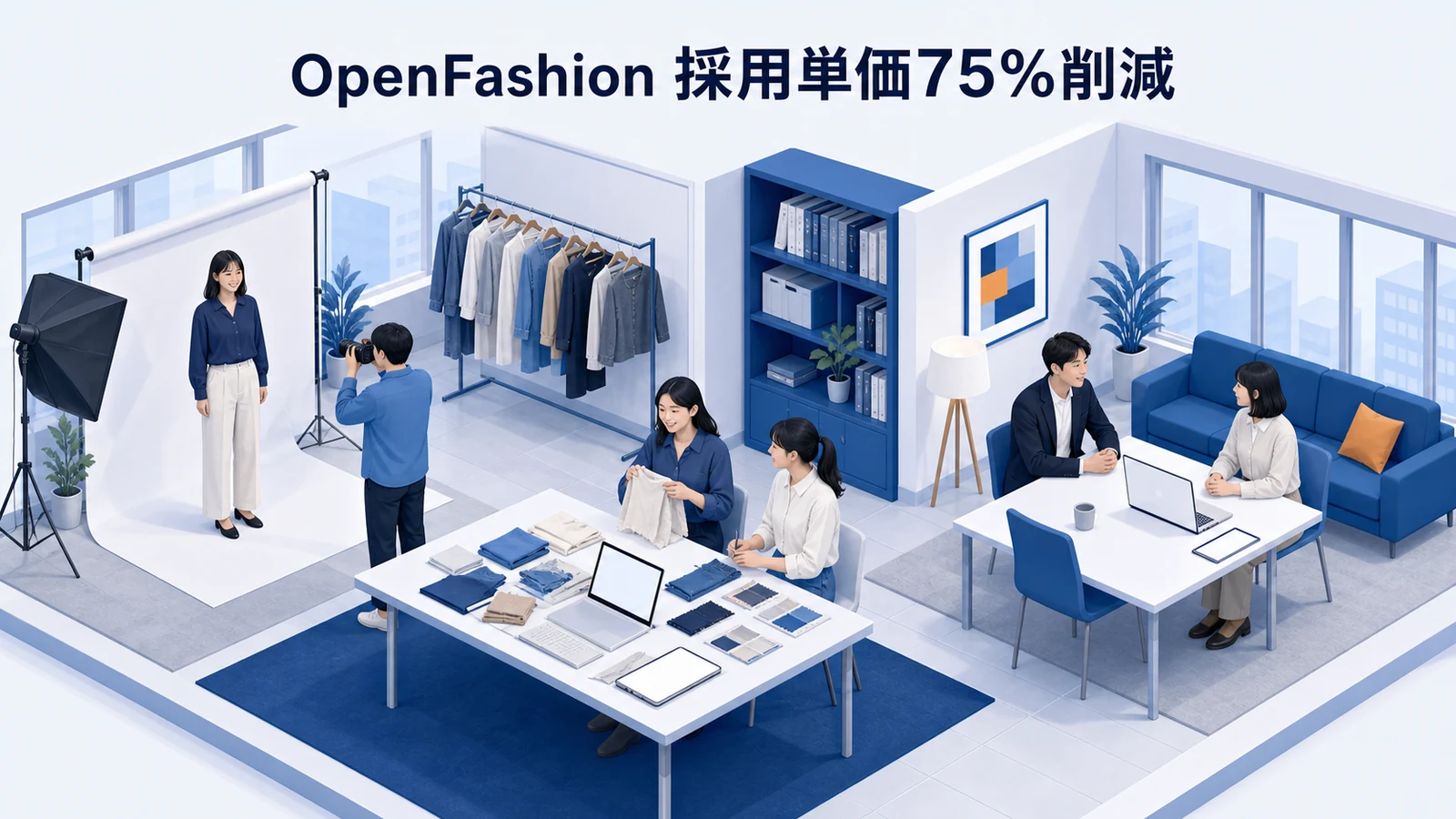 OpenFashionがSNS採用で採用単価を75パーセント削減した事例イメージ