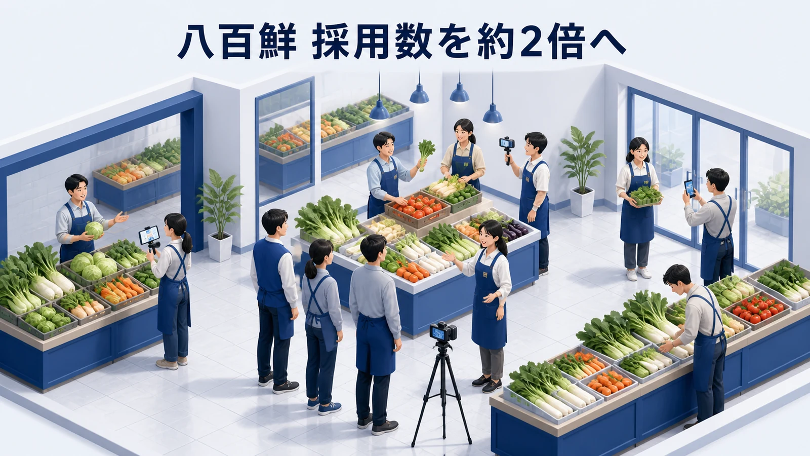 八百鮮がSNS採用で採用数を約2倍にした事例イメージ