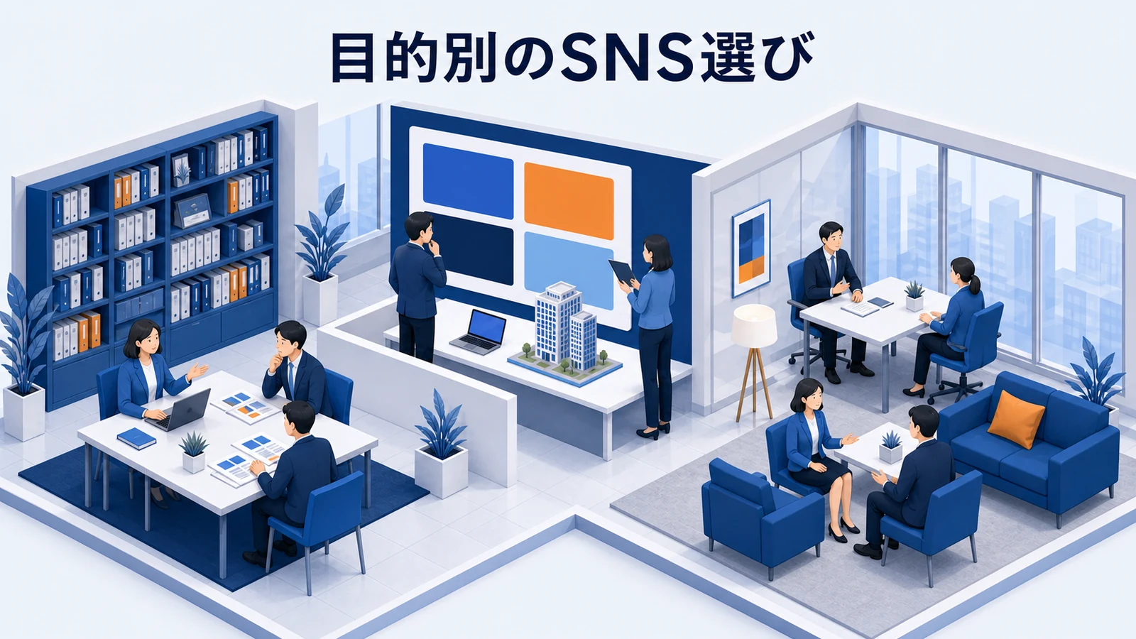 採用目的と候補者層に合わせてSNSを選ぶ図解