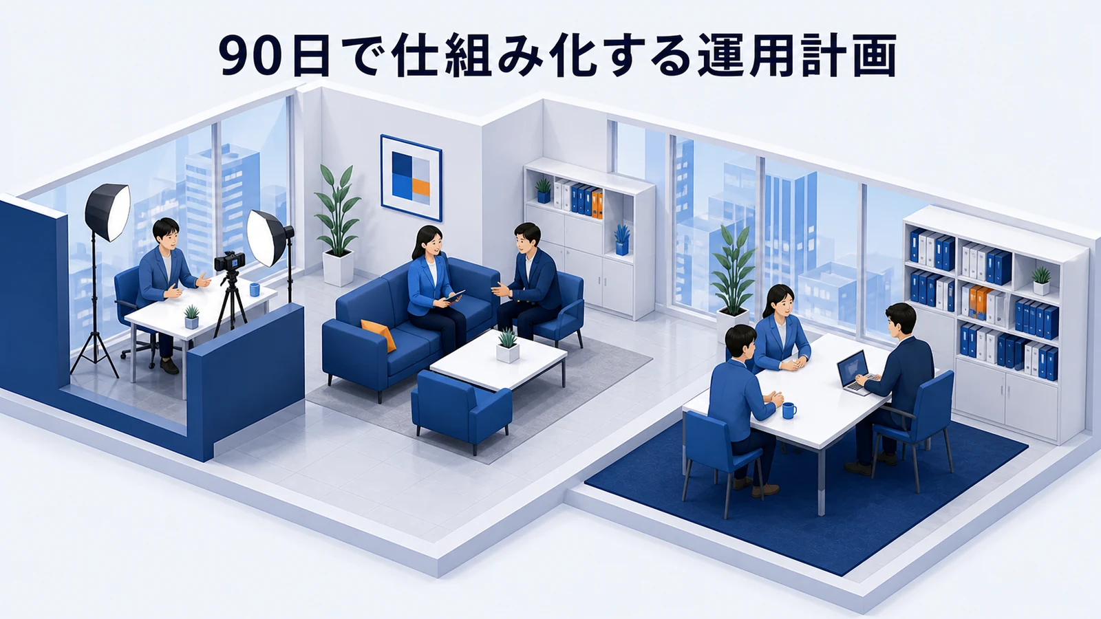 SNS採用を90日で仕組み化する運用計画の図解