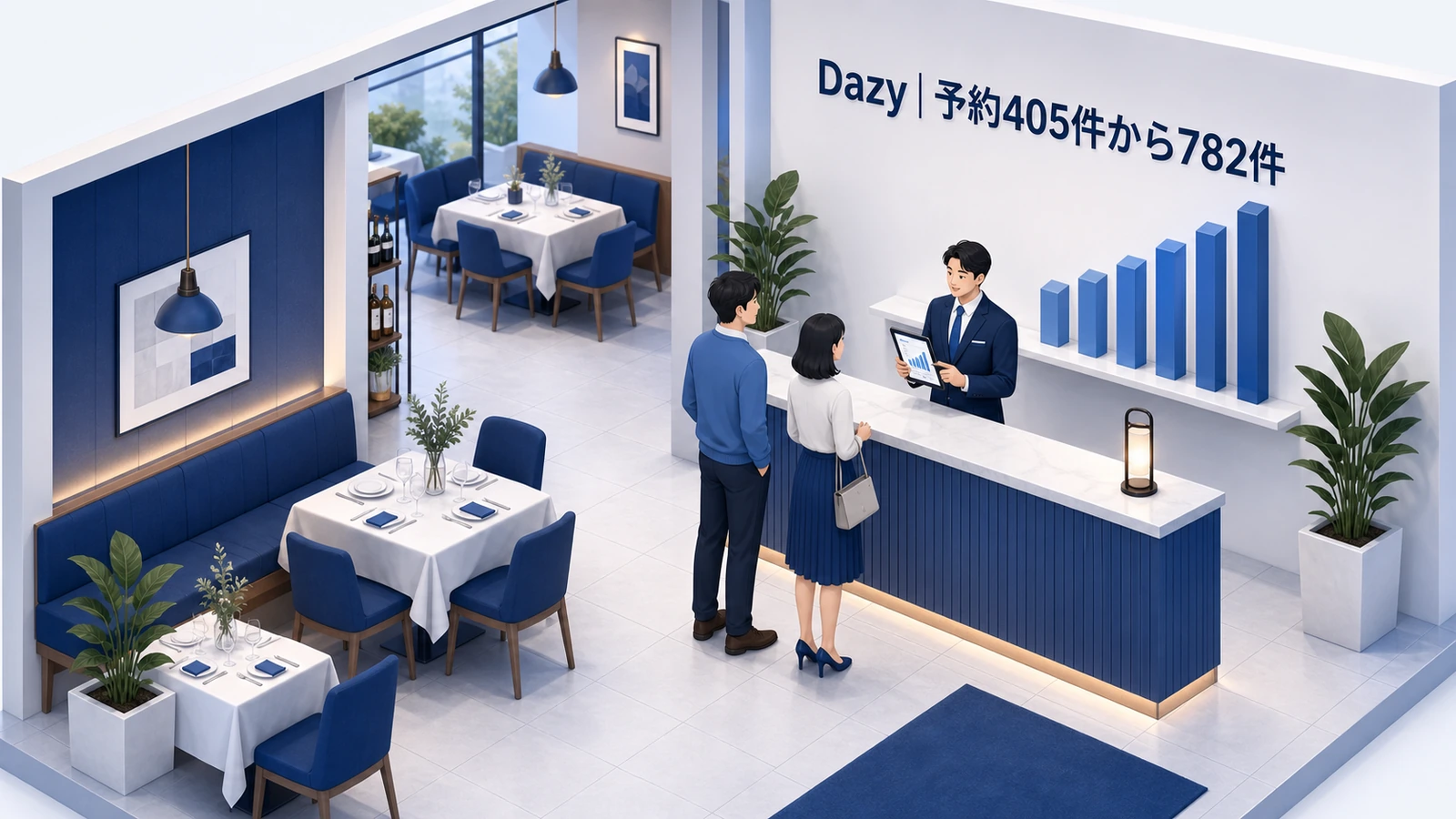 DazyがLINE活用で月間予約を405件から782件へ増やした事例イメージ