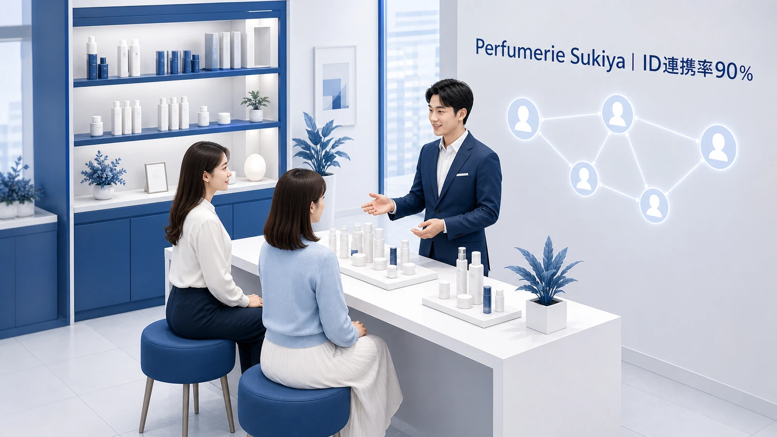 Perfumerie SukiyaがLINE ID連携率約90%を実現した店舗会員施策イメージ