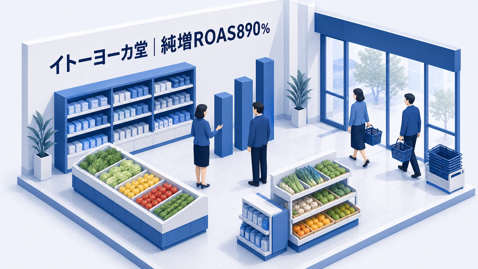 イトーヨーカ堂がP-MAX広告で純増ROAS890%を実現した事例イメージ