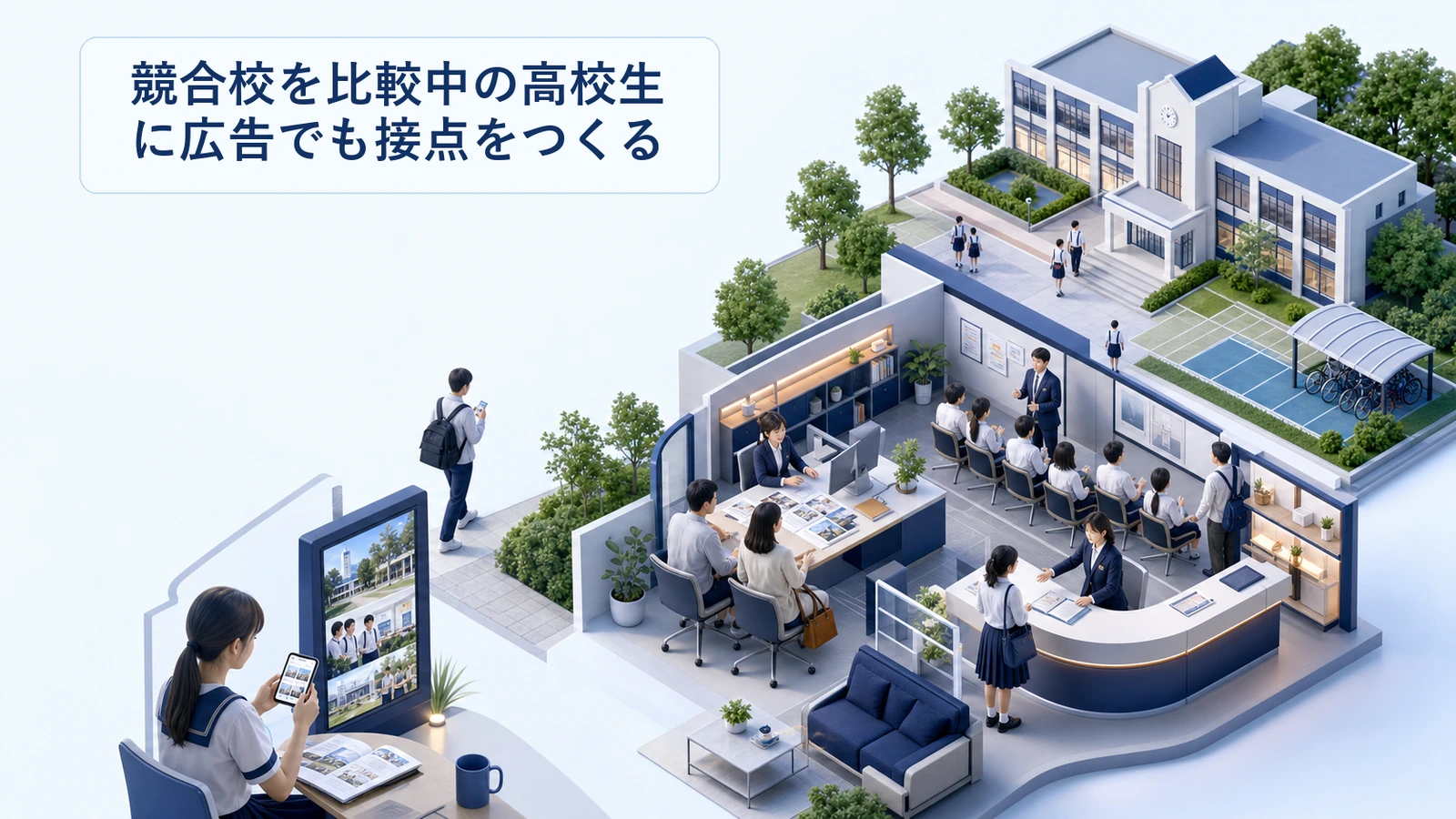 競合校を比較中の高校生に広告でも接点をつくる
