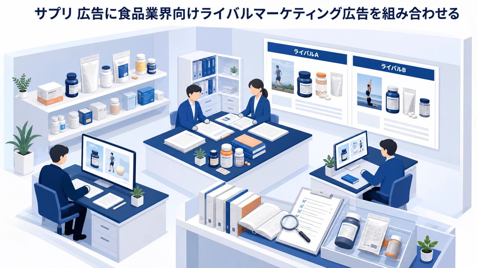 サプリ 広告に食品業界向けライバルマーケティング広告を組み合わせる