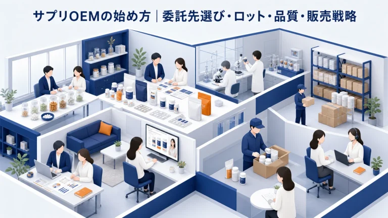 サプリOEMの始め方｜委託先選び・ロット・品質・販売戦略