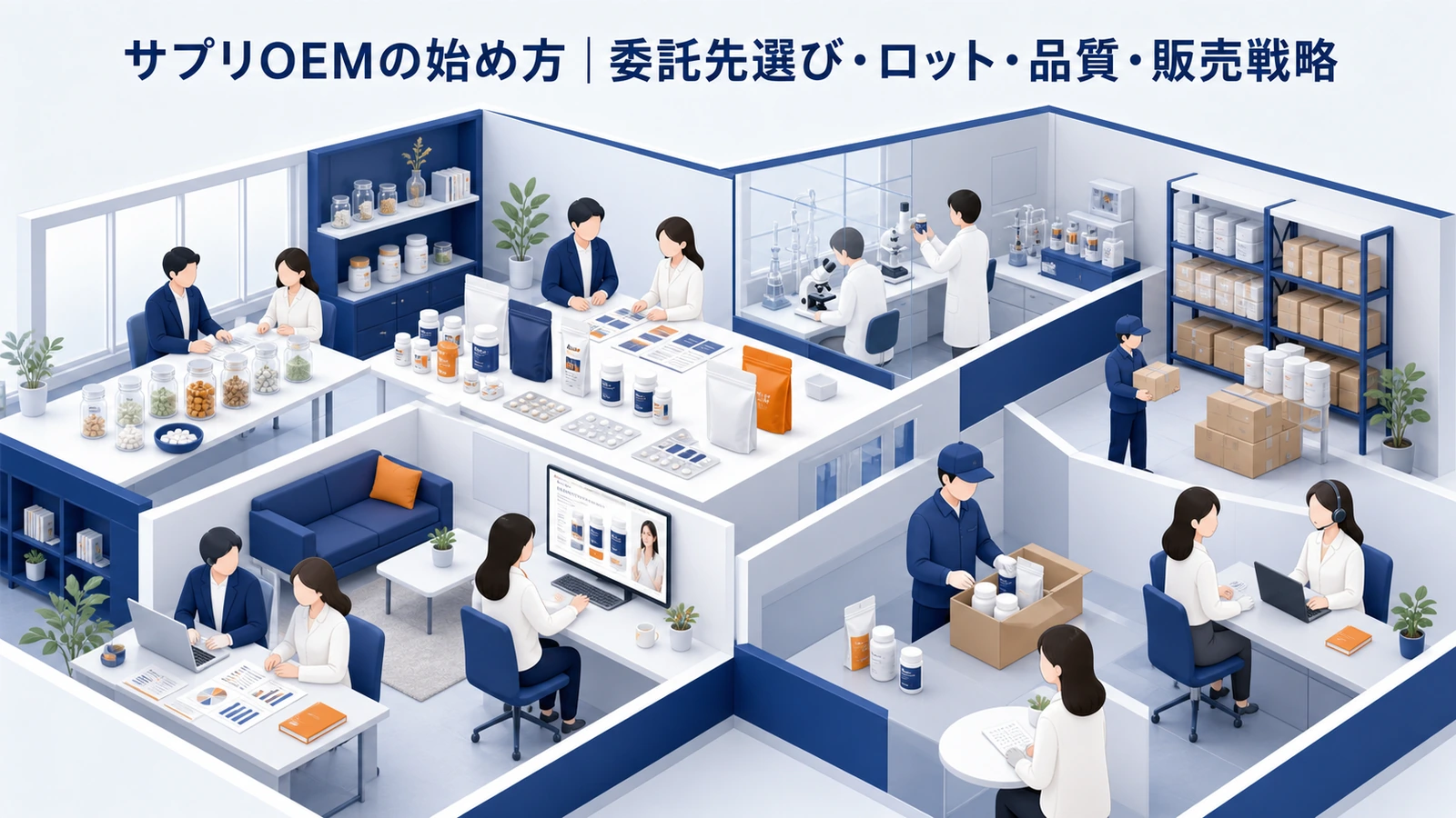 サプリOEMの始め方｜委託先選び・ロット・品質・販売戦略