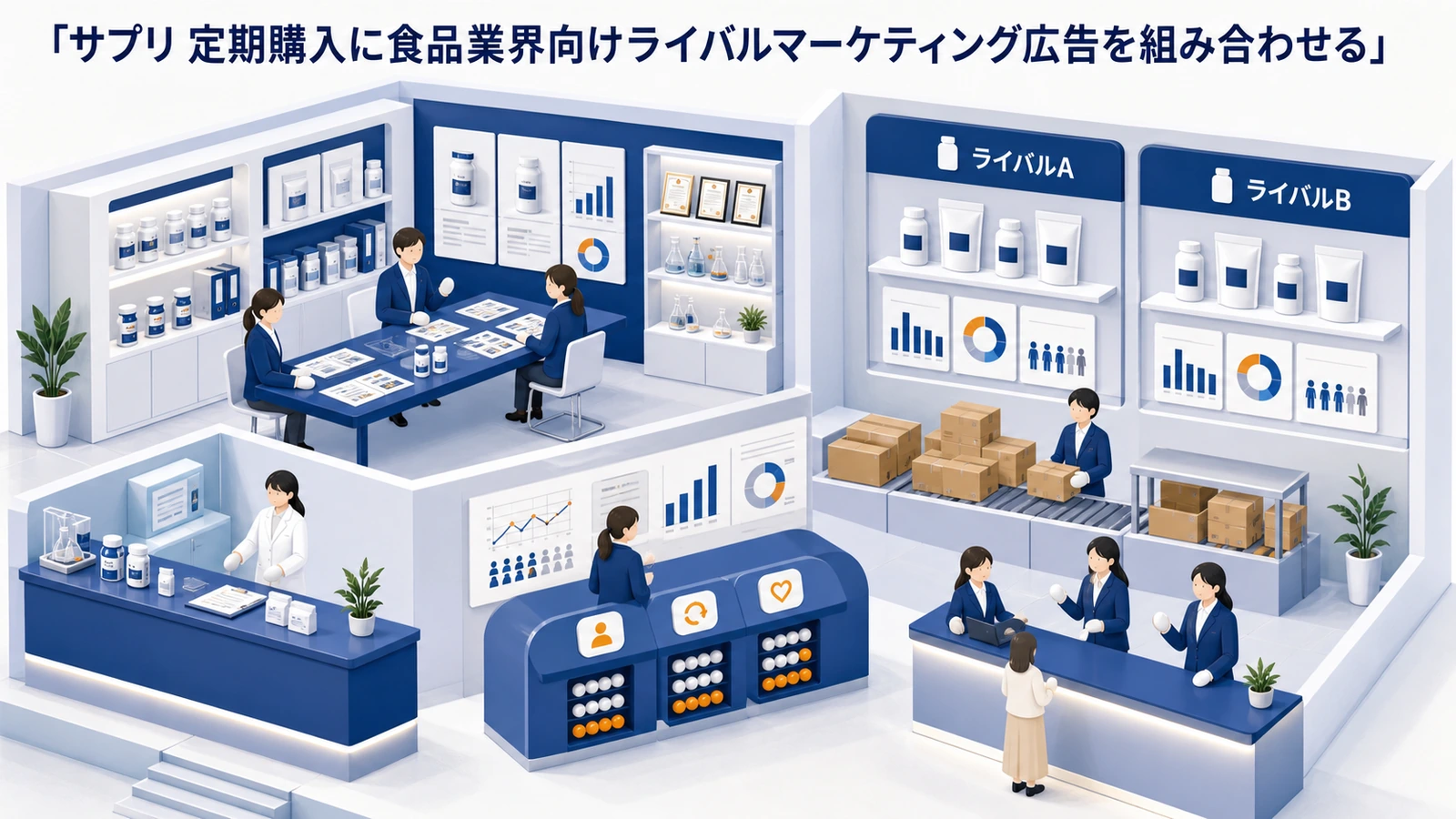 サプリ 定期購入に食品業界向けライバルマーケティング広告を組み合わせる
