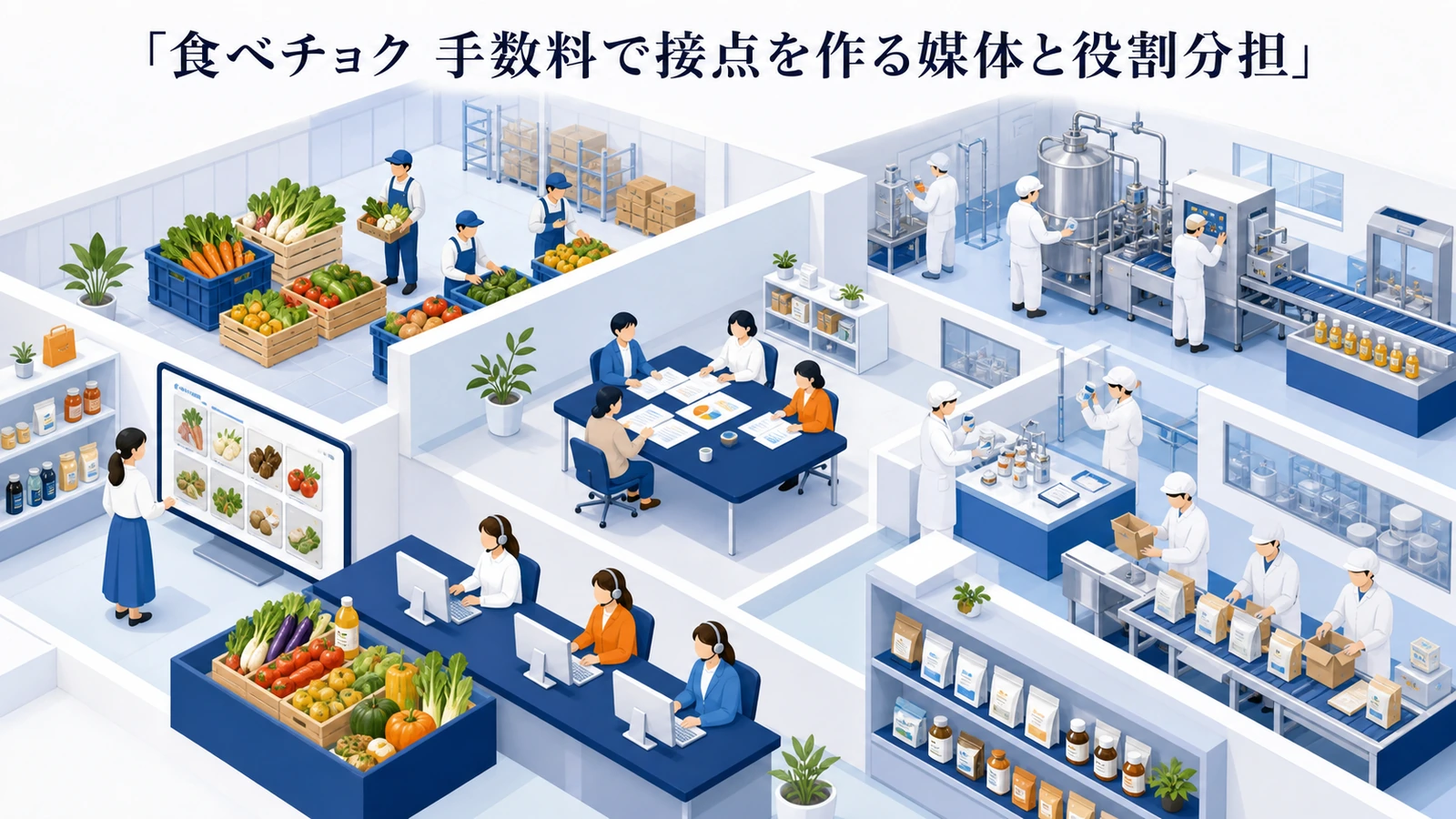 食べチョク 手数料で接点を作る媒体と役割分担