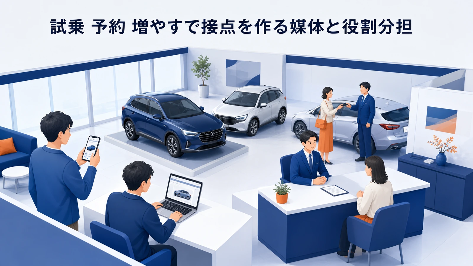 試乗 予約 増やすで接点を作る媒体と役割分担