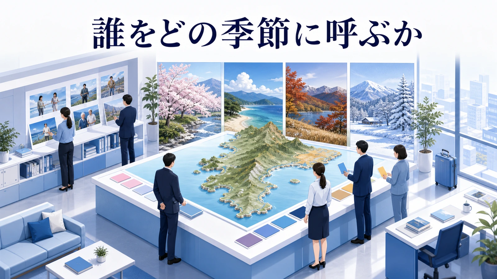 旅行者の出発地、同行者、関心、季節から観光ターゲットを決める