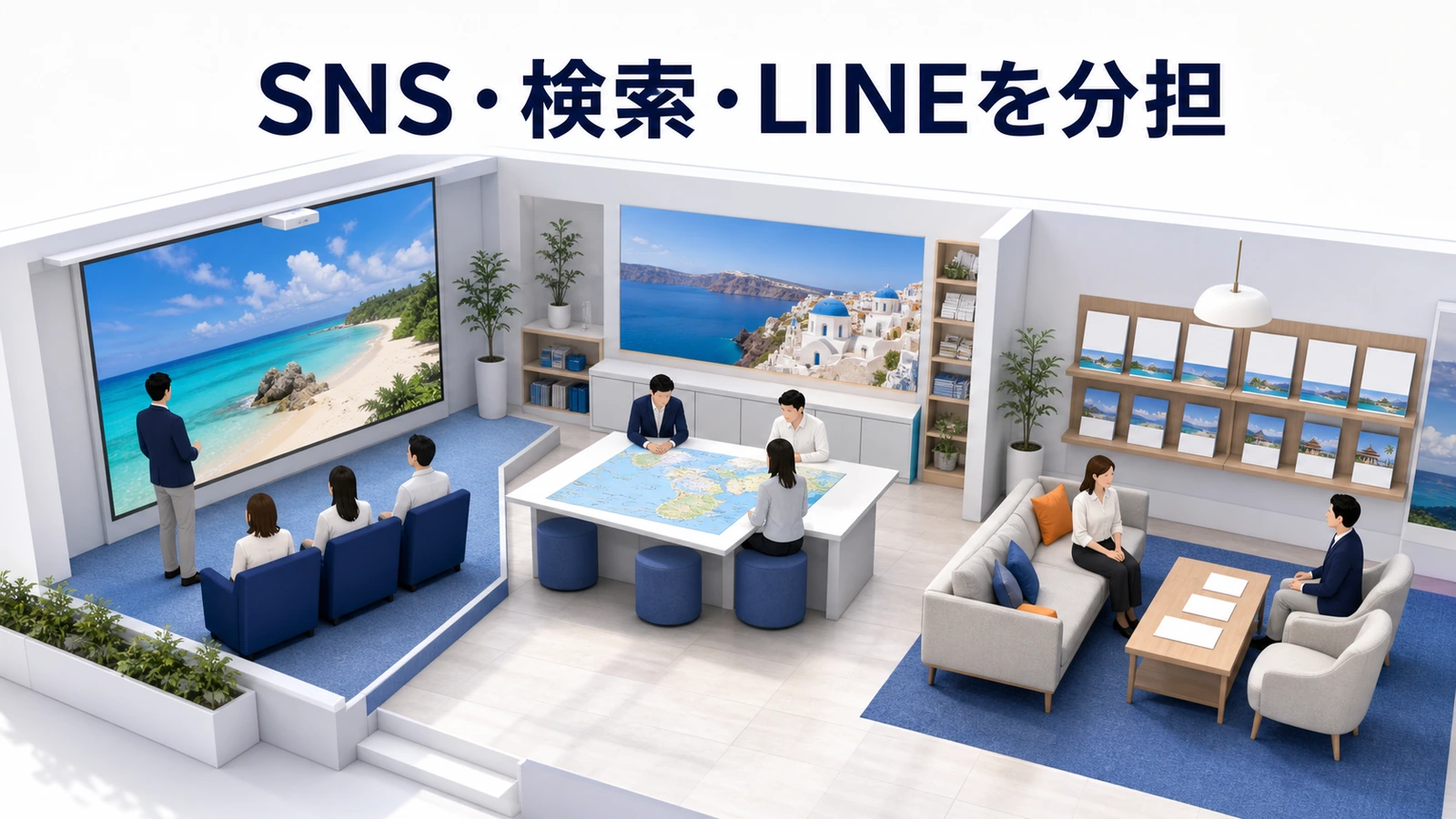 SNS、検索、LINE、公式サイト、現地案内の役割を分ける観光集客