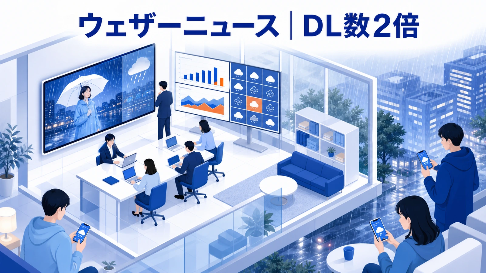 雨天時のテレビCMでアプリダウンロードを2倍にしたウェザーニュースの事例