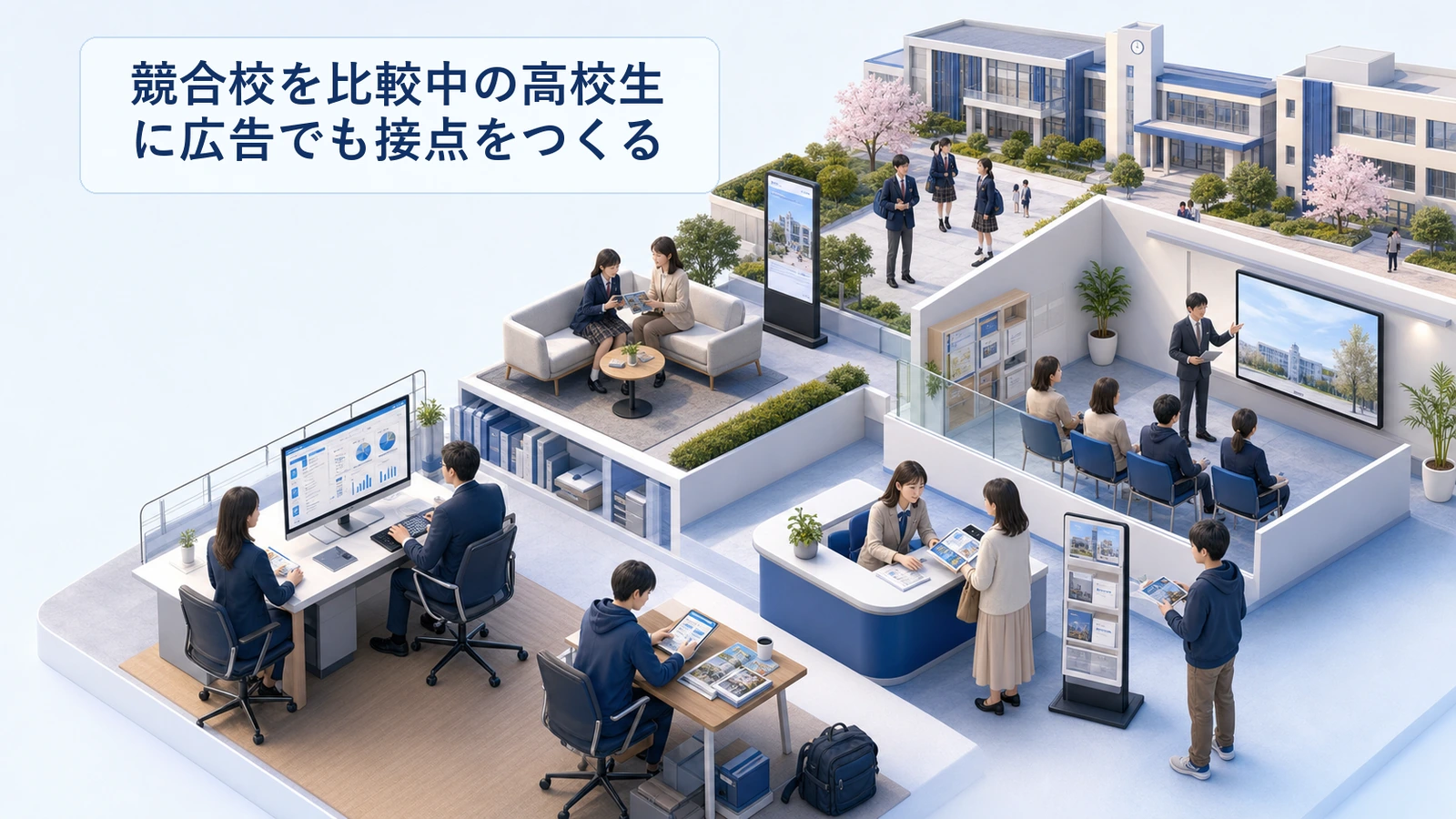 競合校を比較中の高校生に広告でも接点をつくる