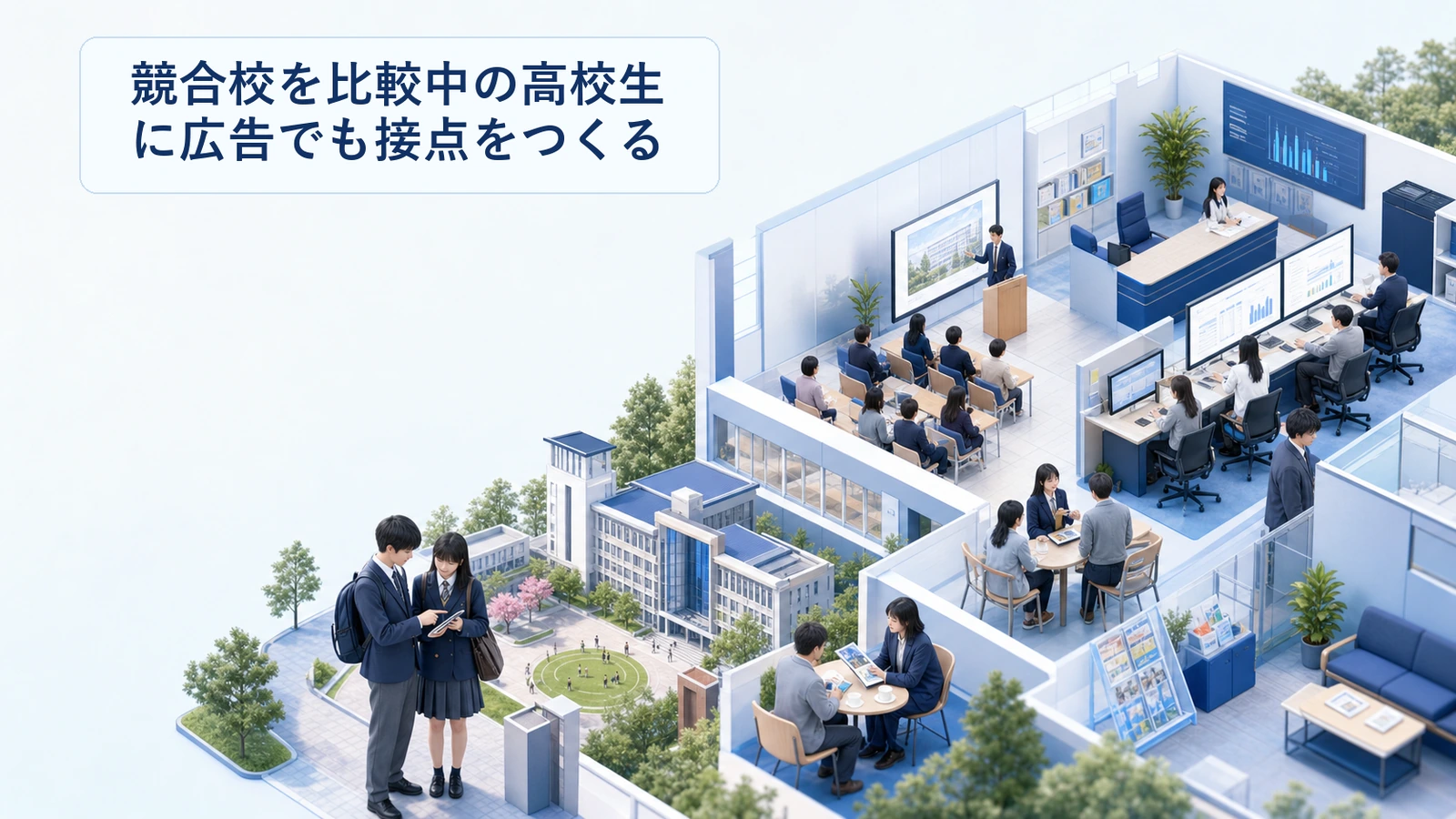 競合校を比較中の高校生に広告でも接点をつくる