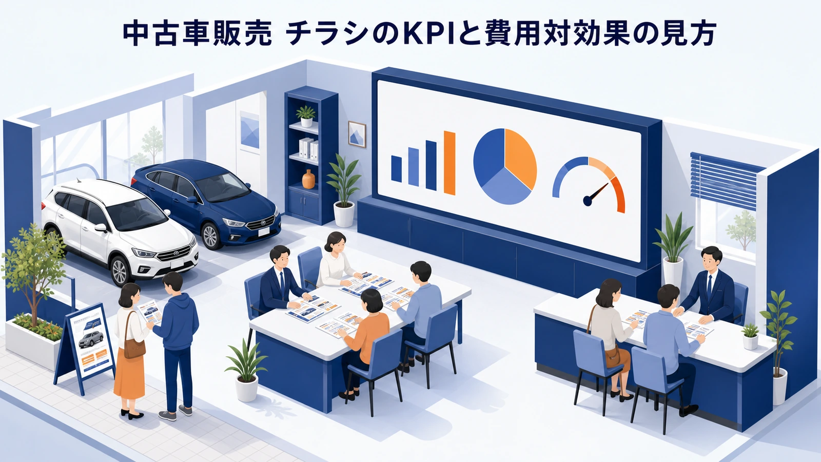 中古車販売 チラシのKPIと費用対効果の見方