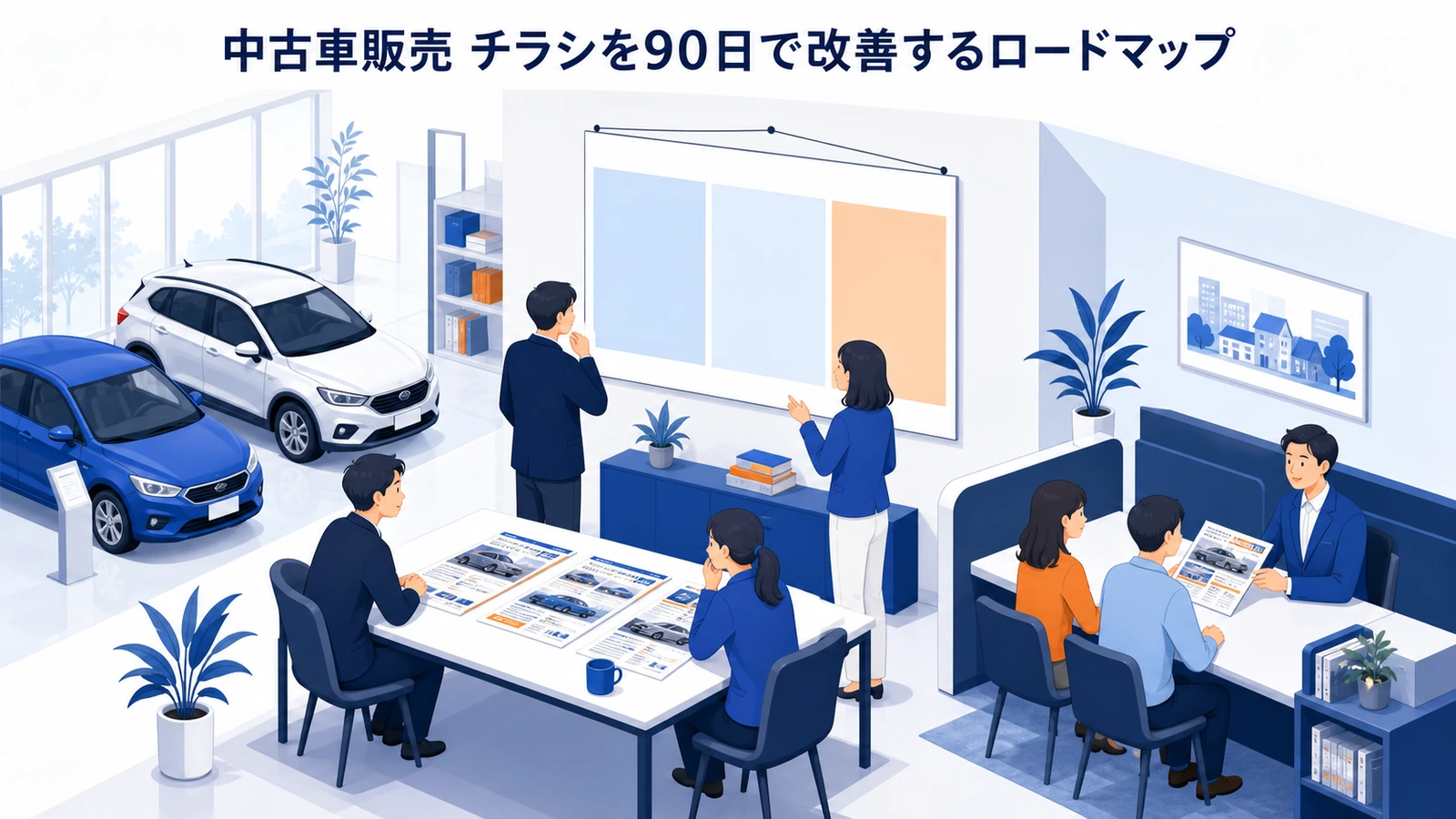 中古車販売 チラシを90日で改善するロードマップ