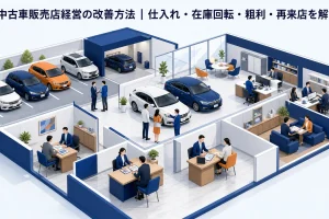 中古車販売店経営の改善方法|仕入れ・在庫回転・粗利・再来店を解説
