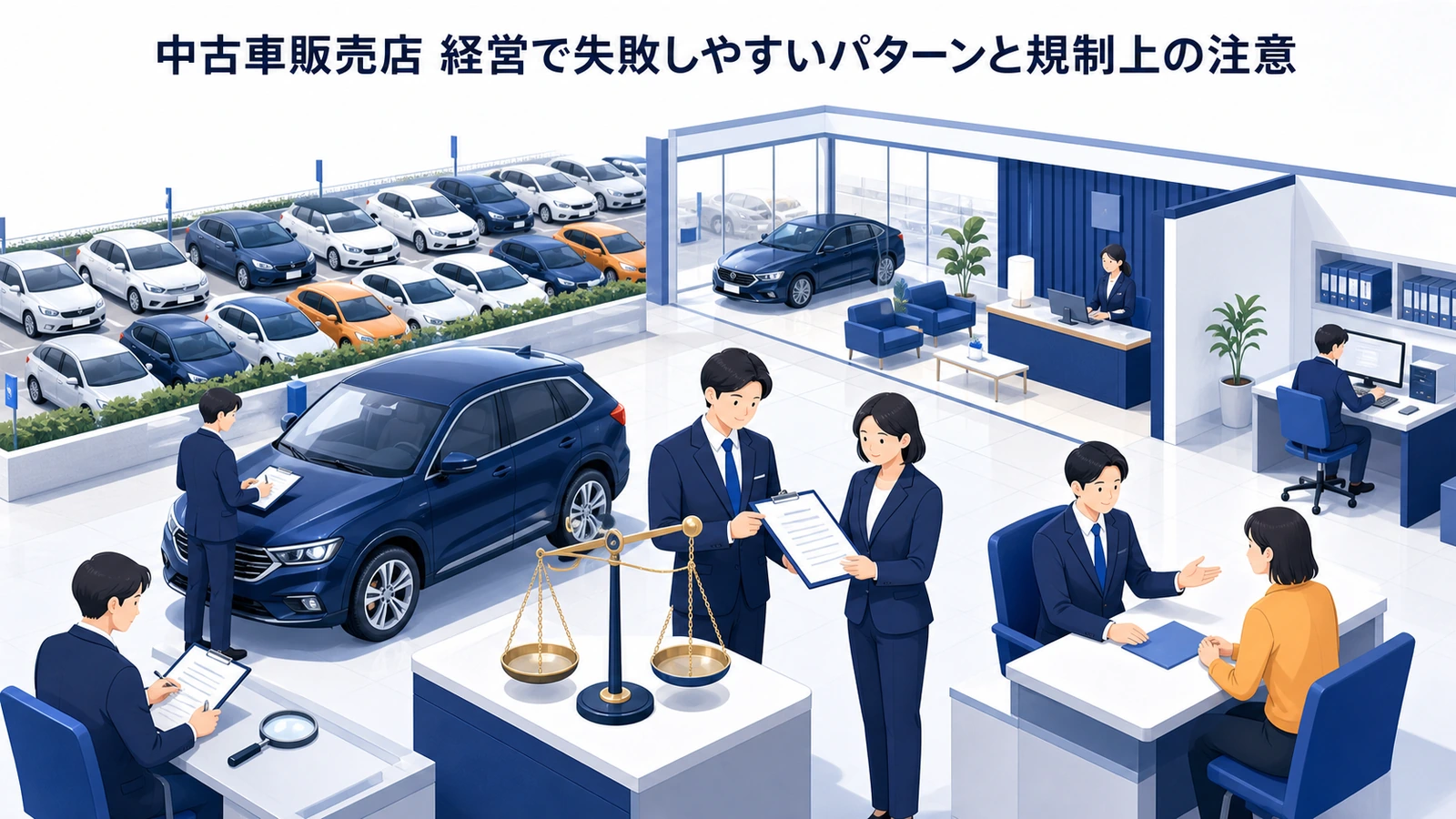 中古車販売店 経営で失敗しやすいパターンと規制上の注意