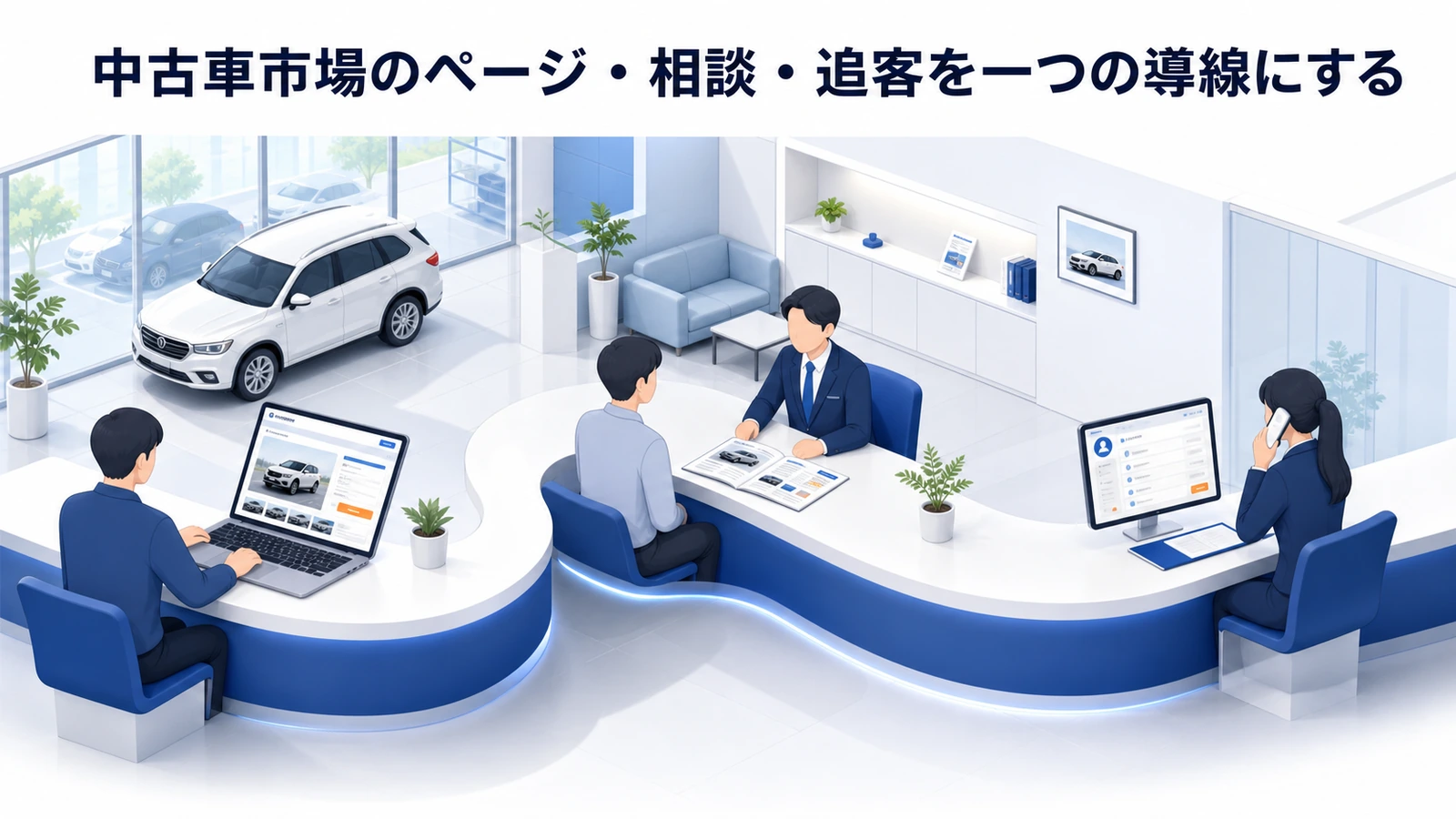 中古車市場のページ・相談・追客を一つの導線にする