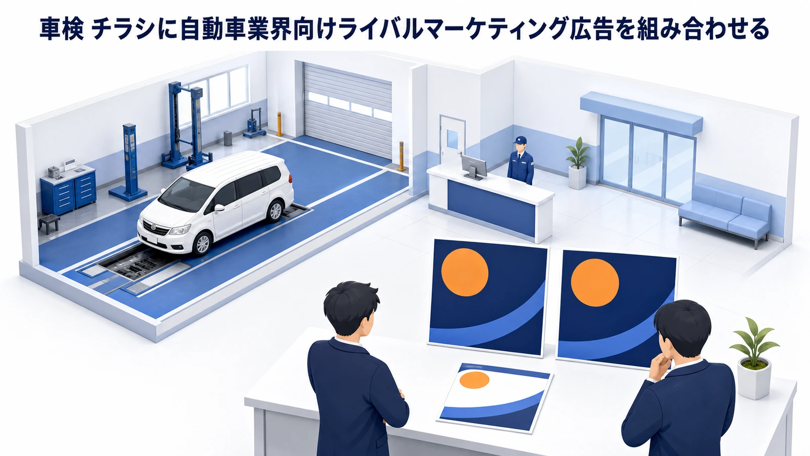 車検 チラシに自動車業界向けライバルマーケティング広告を組み合わせる