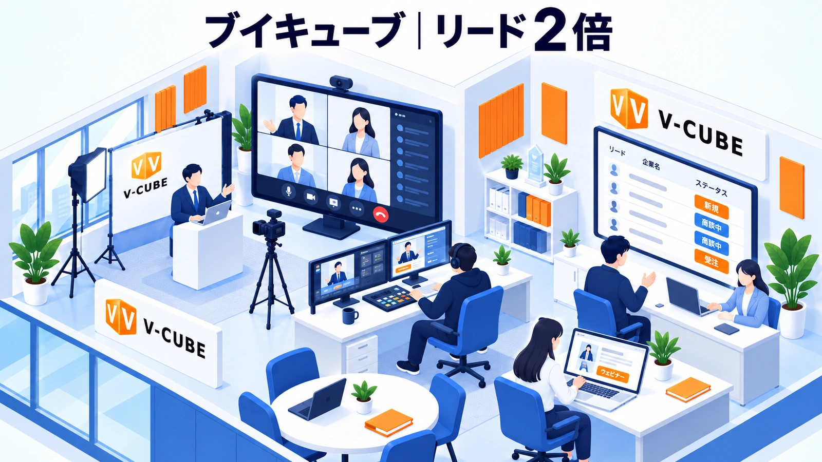 ブイキューブがコンテンツと計測を整えリードと顧客単価を伸ばした事例イメージ