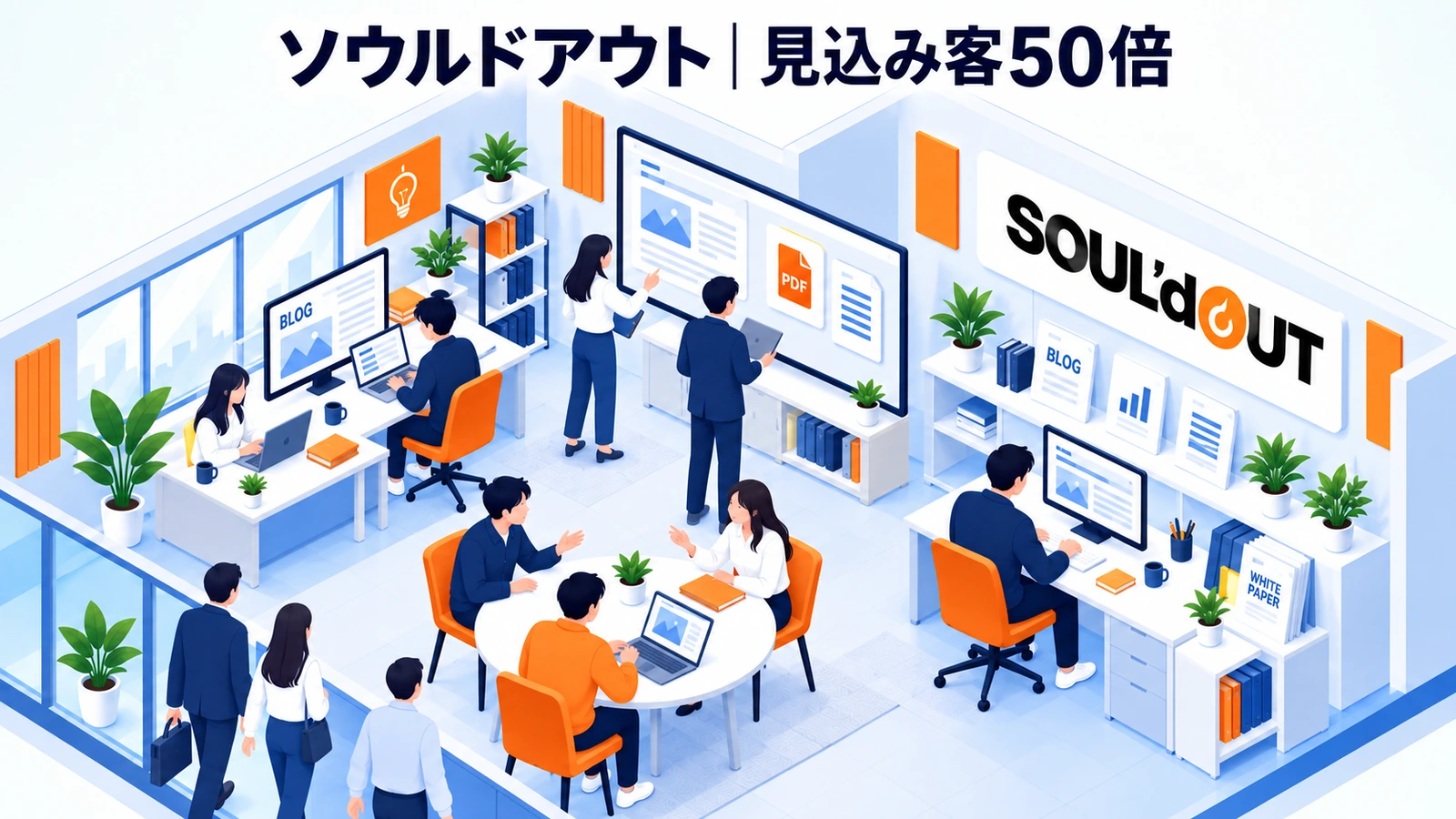 ソウルドアウトがブログと資料で見込み客と顧客単価を伸ばした事例イメージ