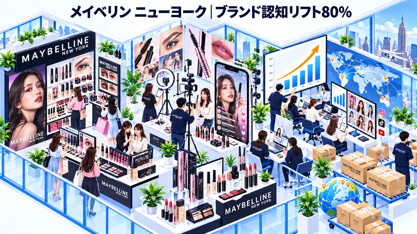 メイベリン ニューヨークの化粧品マーケティング成功事例