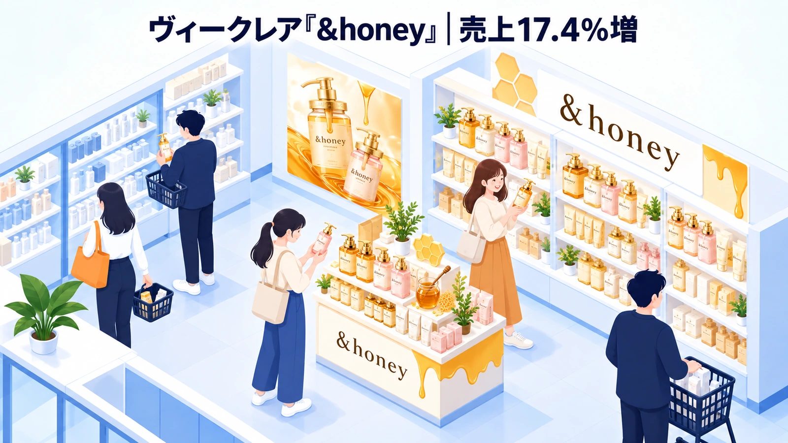 ヴィークレア『＆honey』の店頭広告成功事例