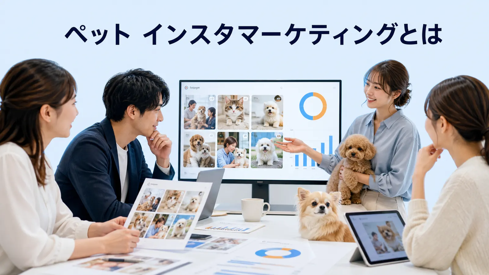 ペット インスタマーケティングとはを内容別のオリジナル構図で整理した図解